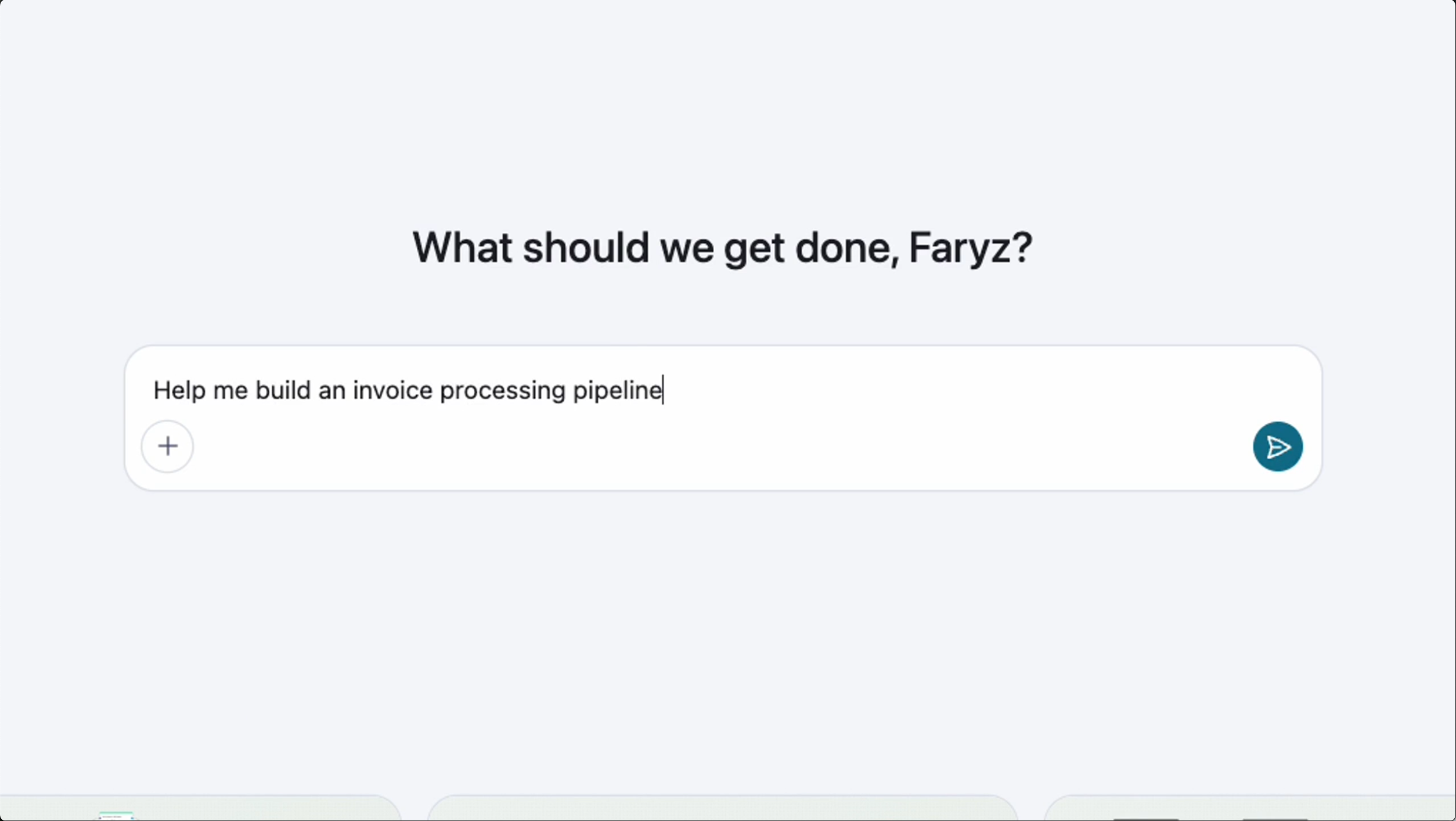 A plain English prompt typed into the Fibula chat input